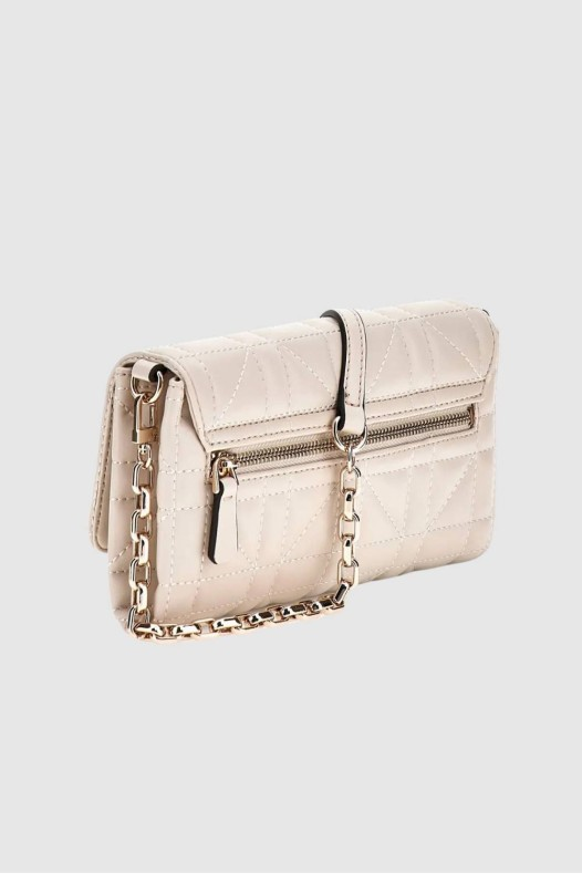 beżowa torebka Guess z funkcją portfela